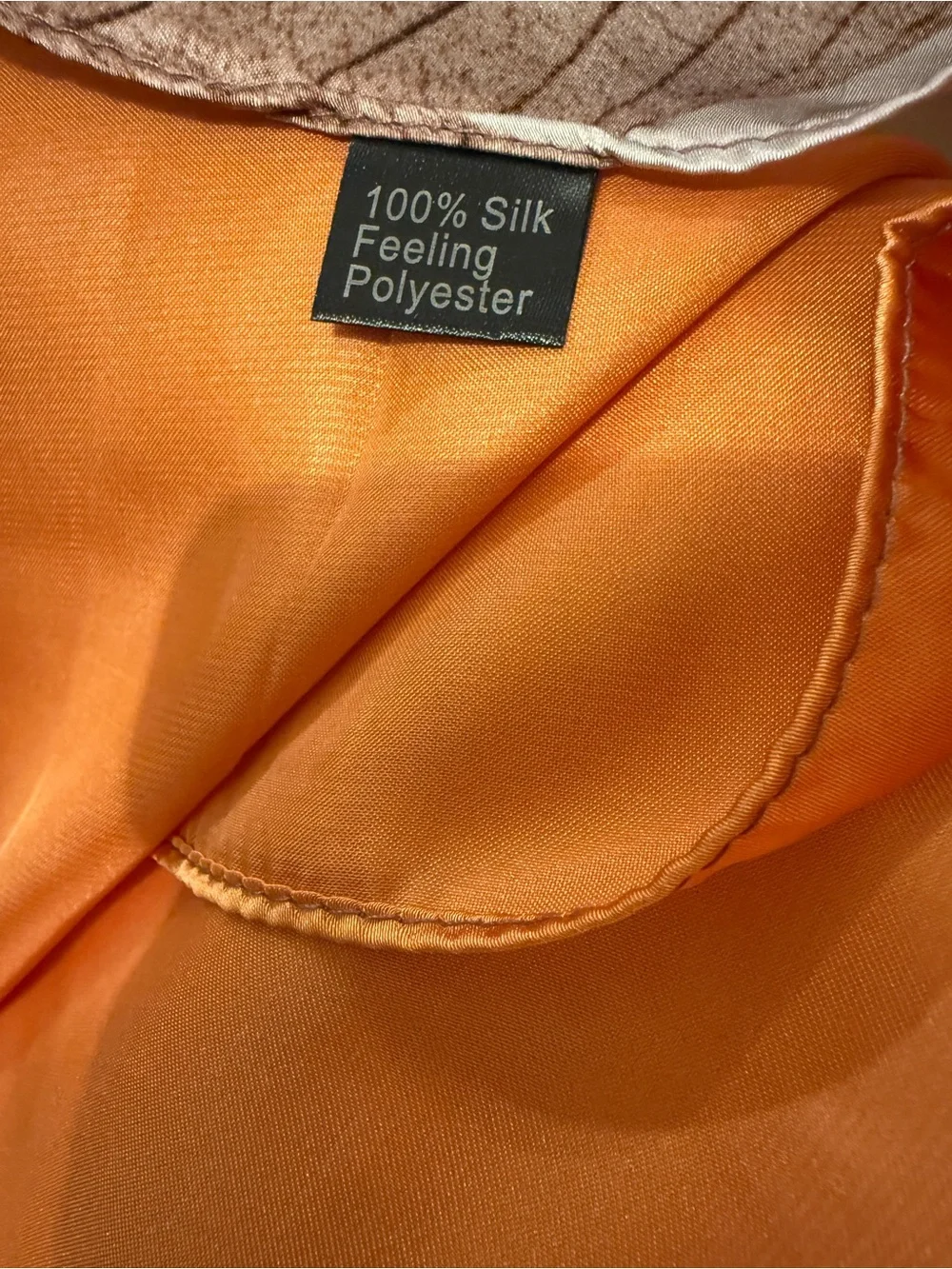 Elegant Orange Floral Draped silk feeling shawl( New)